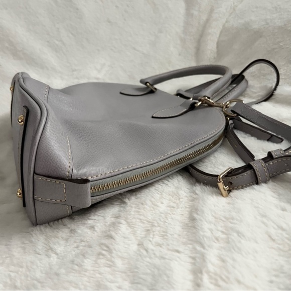 Grey Dooney & Bourke Saffiano Leather Zip Zip Satchel - Picture 5 of 11